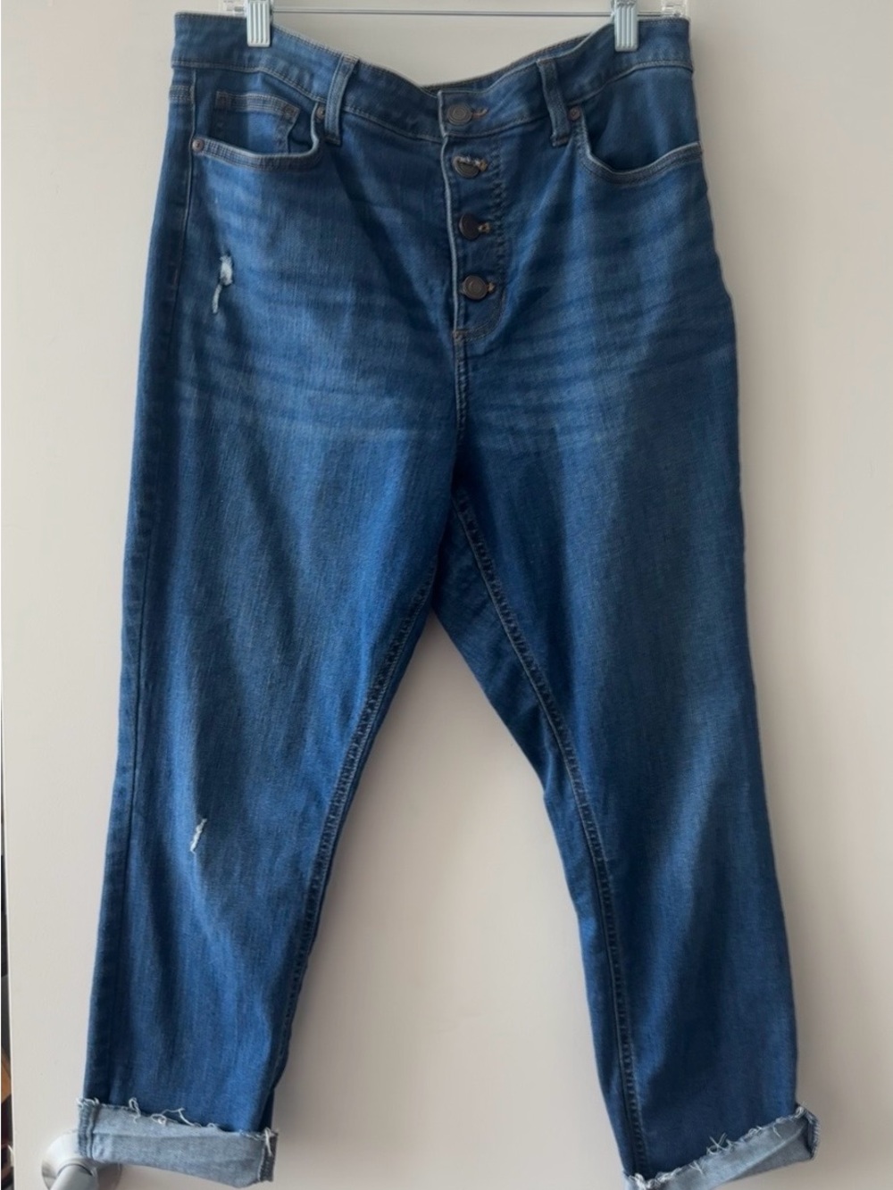 LC Lauren Conrad High-Rise Button-Front Women's Blue Jeans